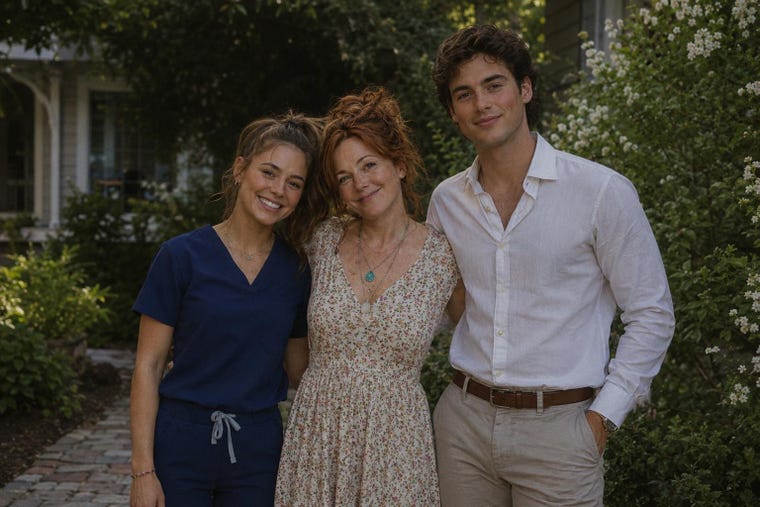 Selia with her daughter and son