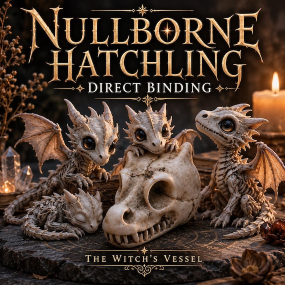 Nullborne Hatchling Dragon — Skeletal Wyrm Figure — Spirit Companion Binding