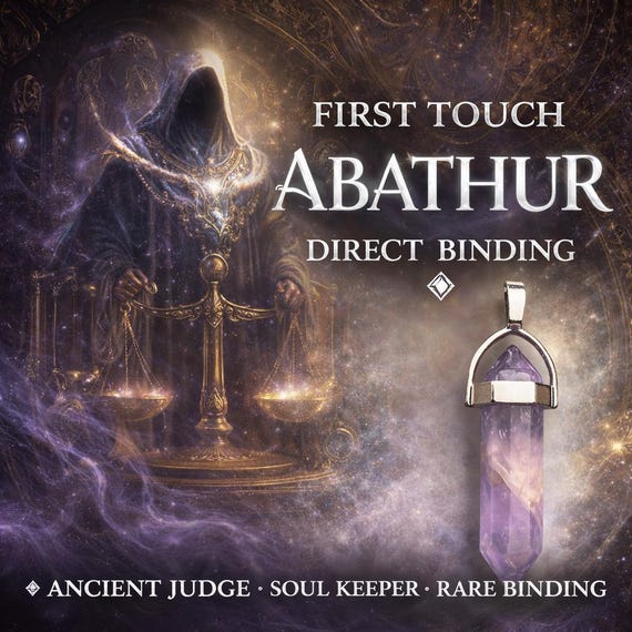 Abathur Direct Binding Pendant — First Touch Soul Judge Spirit — Rare Celestial Guardian Necklace