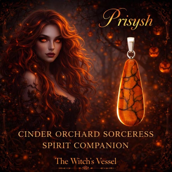 Cinder Orchard Sorceress Spirit — Prisysh — Manifestation and Magical Growth — Spell Fertility Guardian — Direct Binding or Vessel Anchor