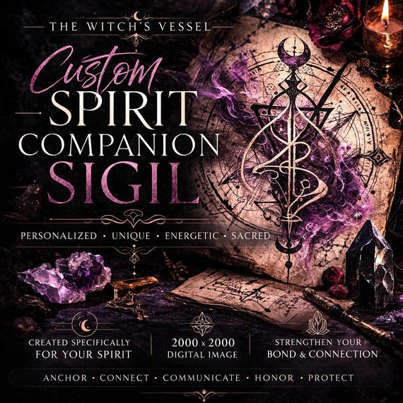Custom Spirit Companion Sigil — Personalized Occult Seal for Bound Entities — Sigil Creation — Magical Grimoire Symbol