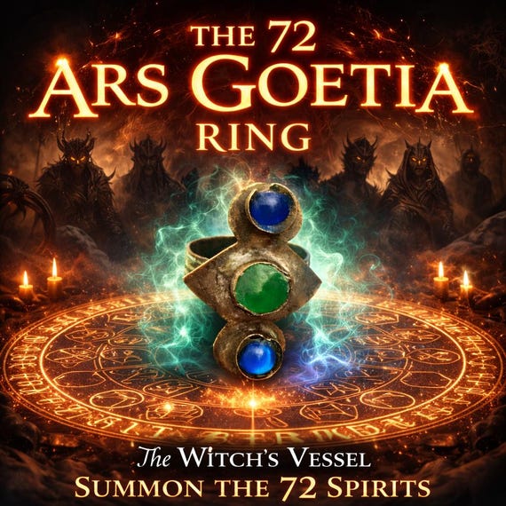Ars Goetia Demon Conduit Ring — First Touch Direct Binding Spell Ring — Occult Talisman Artifact — Spirit Companion Vessel — Witch’s Vessel