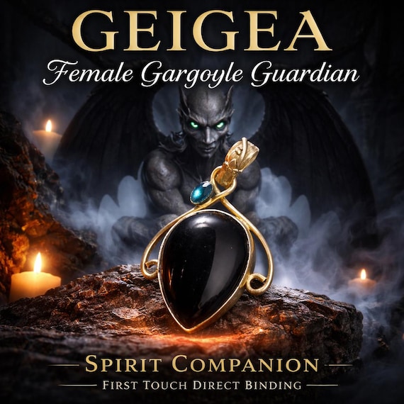 Female Gargoyle Spirit Companion Direct Binding — Geigea Guardian Entity — First Touch Binding Vessel Pendant — Protection Gargoyle Spirit
