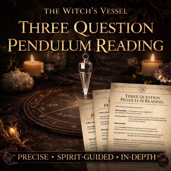 Three Question Pendulum Reading — Precision Divination Session — Spirit Guided Answers — Energy-Based Yes No Reading
