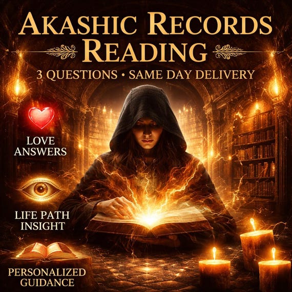 Akashic Records Reading 3 Questions — Personalized Reading — Life Path Insight — Love Clarity — Same Day Delivery