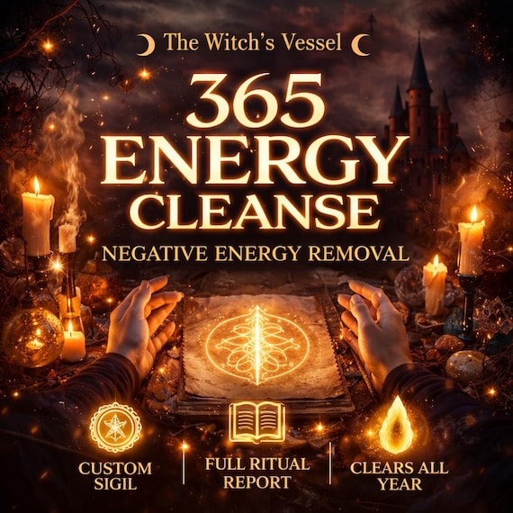 365 Energy Cleanse Ritual — Negative Energy Removal — Custom Sigil — Spiritual Cleansing — Banishing Ritual — Anxiety Relief
