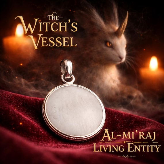 Chike Al-mi'raj Pendant — Light Stone Silver-Plated Necklace — Spirit Companion Binding
