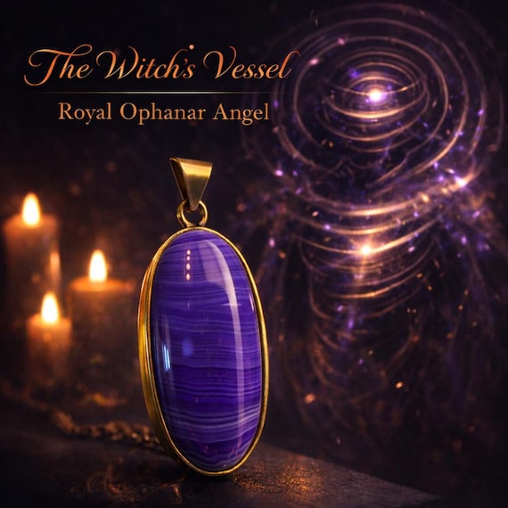 Lavandula Royal Ophanar Angel — Purple Stone Pendant — Spirit Companion Binding