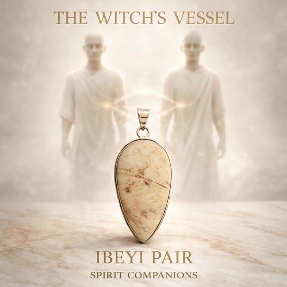 Ibeyi Spirit Companion Binding — Gepre Heuql — Twin Guardian Spirits — Balance Protection — First Touch Direct Binding Pendant