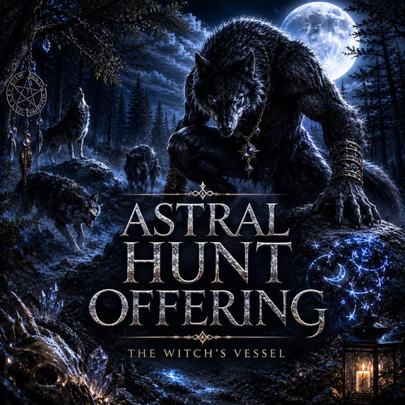 Astral Hunt Offering — Werewolf Companion Predatory Ritual — Lunar Instinct Activation — Direct Astral Presentation