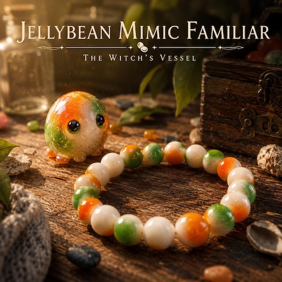 Harvia Jellybean Mimic Familiar — Direct Binding — Tiny Household Companion Spirit — Playful Hidden Mimic Creature