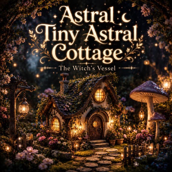 Tiny Astral Cottage — Miniature Magical Home for Spirit Companions — Cozy Realm Manifestation