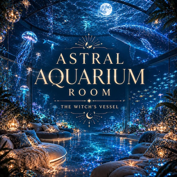 Astral Aquarium Room — Bioluminescent Ocean Sanctuary — Underwater Dream Chamber Offering