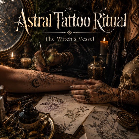 Astral Tattoo Ritual — Personalized Companion Tattoo Design — Energetic Placement Reading — Bond Marking