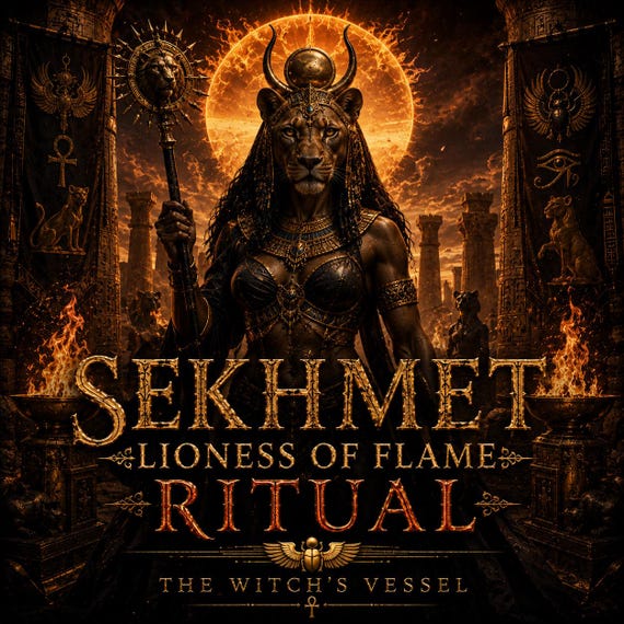 Sekhmet Lioness of Flame — Courage & Protection — Warrior's Heart — Inner Fire Awakening