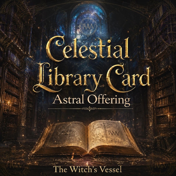 Celestial Library Card Offering — Astral Archive Access — Personalized Cosmic Knowledge Retrieval