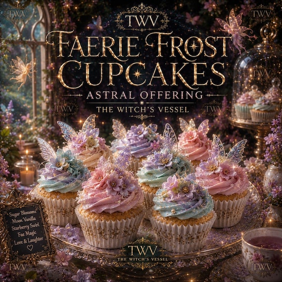Faerie Frost Cupcakes Astral Offering — Spirit Companion Enchanted Bakery — Magical Fairy Dessert — Sweet Experience