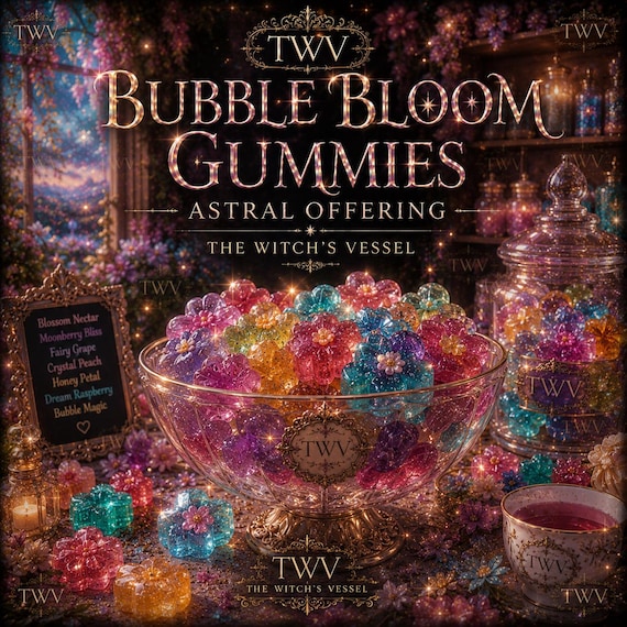 Bubble Bloom Gummies Astral Offering — Spirit Companion Magical Candy — Enchanted Sweet Treat — Dream Confectionery
