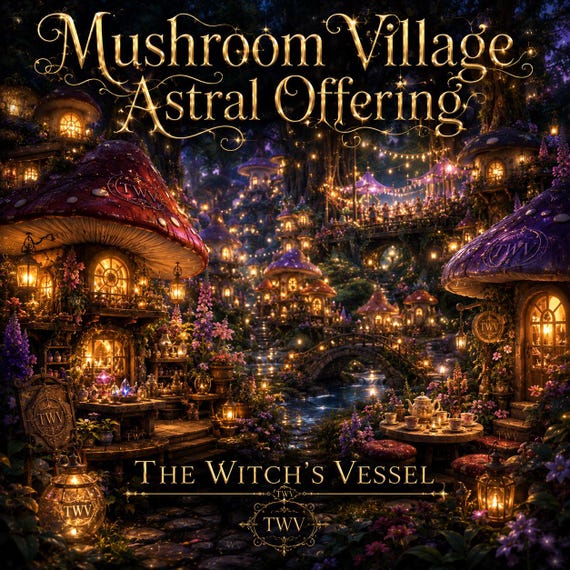 Mushroom Village — Spirit Companion Enchanted Woodland Village — Hidden Fairy Hamlet — Magical Forest Settlement