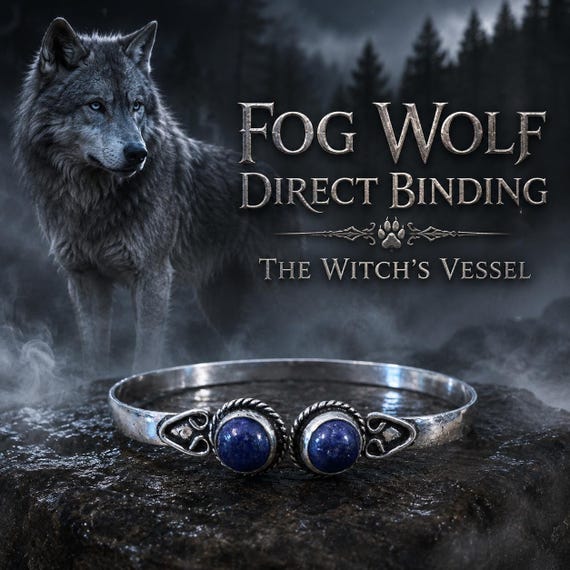 Marcin Fog Wolf Familiar — First Touch Direct Binding — Sterling Silver Bracelet — Mist Guardian Companion