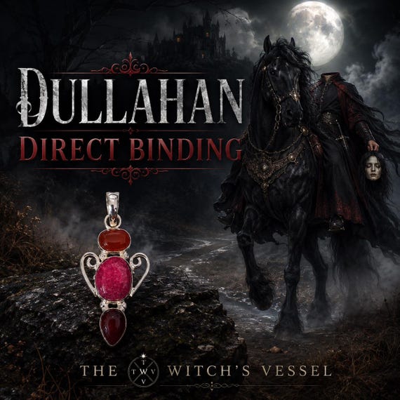 Marija Dullahan — First Touch Direct Binding — Sterling Silver Pendant — Headless Horsewoman Companion