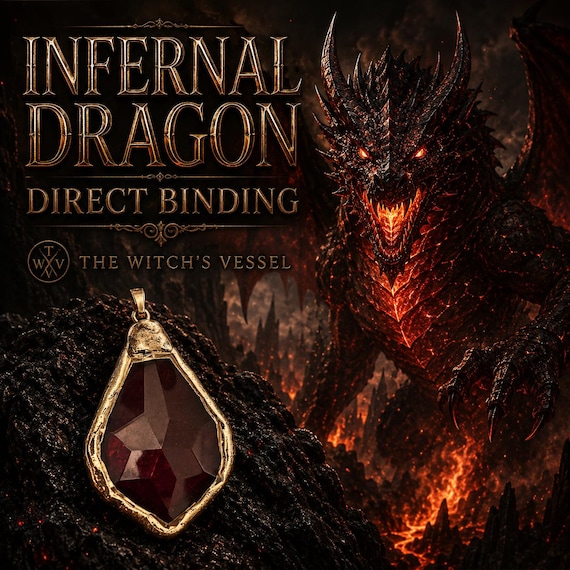 Ewana Infernal Dragon — First Touch Direct Binding — Red Glass Pendant — Ancient Infernal Sovereign