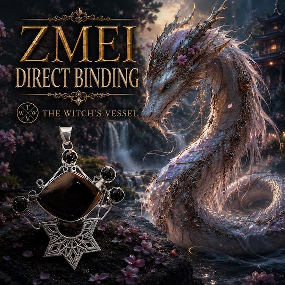 Eun-u Female Zmei — First Touch Direct Binding — Sterling Silver Pendant — Slavic Dragon Companion
