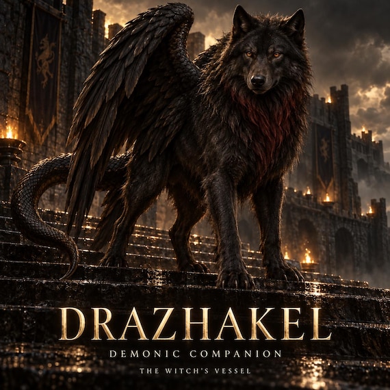 Drazhakel Demonic Wolf Companion Direct Binding, Guardian Focus, Personalized Spirit Companion PDF