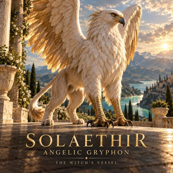 Solaethir Angelic Gryphon Companion Direct Binding, Guardian and Courage Focus, Personalized PDF