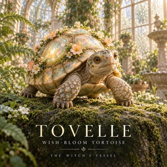Tovelle Wish-Bloom Tortoise Companion Direct Binding, Opal Garden Creature, Wishes and Persistence, Personalized PDF