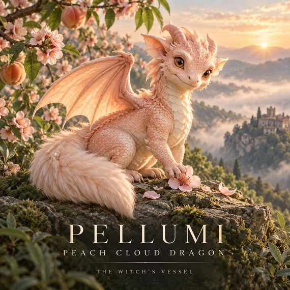Pellumi Peach Cloud Dragon Companion Direct Binding, Pastel Dragon, Courage and New Beginnings, Personalized PDF