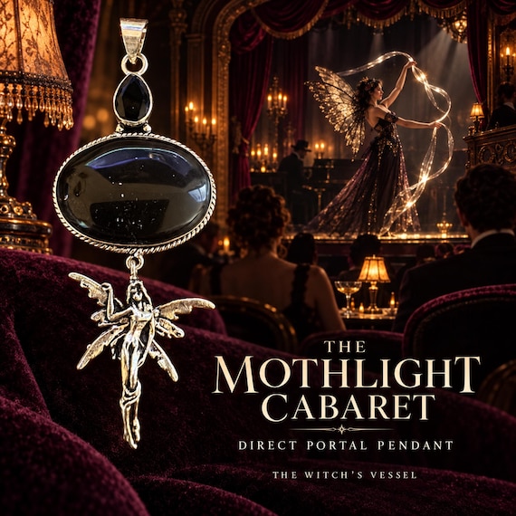 Mothlight Cabaret Portal Pendant, Astral Fae Theatre & Private Backstage Apartment, Realm Guide Direct Portal