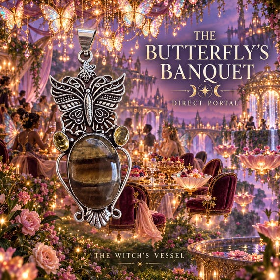 Direct Portal Pendant — The Butterfly's Banquet, Enchanted Feast & Fairy Garden Realm