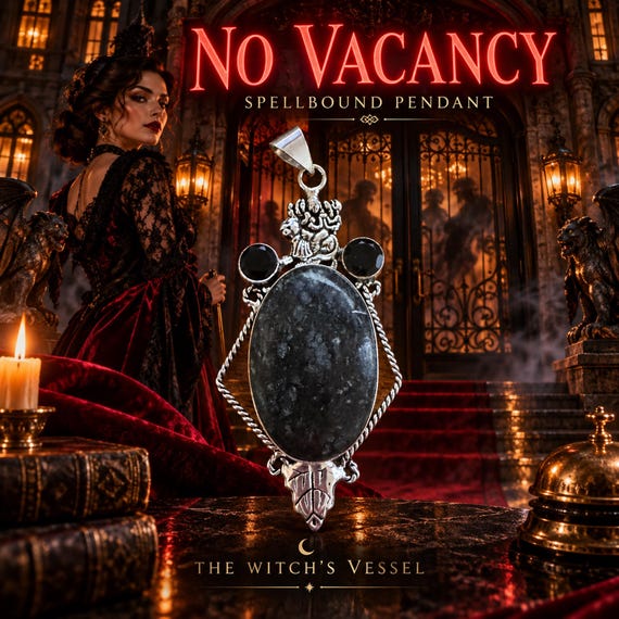 No Vacancy Spellbound Pendant, Personal Boundaries Ritual Jewelry
