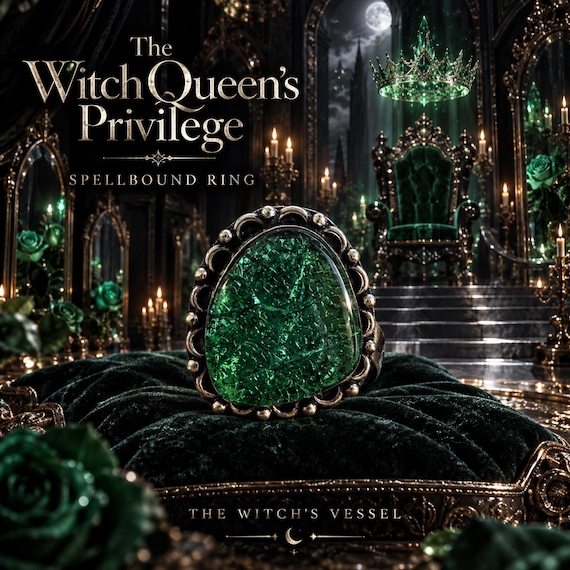 The Witch Queen’s Privilege Spellbound Ring, Glamour & Sovereignty Ritual Jewelry, Size 8