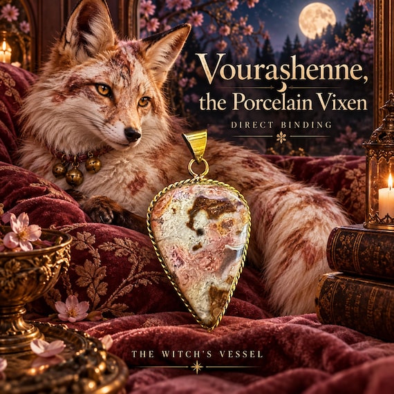Vourashenne, the Porcelain Vixen Direct Binding, Fox Companion Pendant