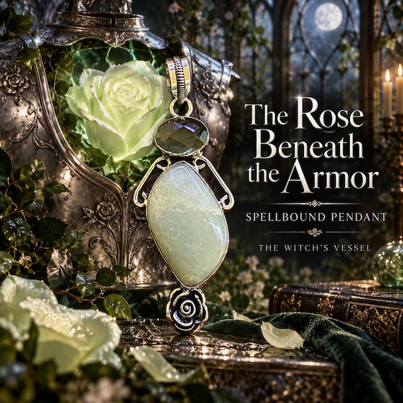 The Rose Beneath the Armor Spellbound Pendant, Softness & Boundaries Ritual Jewelry