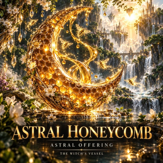 Astral Honeycomb Offering for Spirit Companion | Golden Honey Tribute | Custom Visual and Detailed PDF