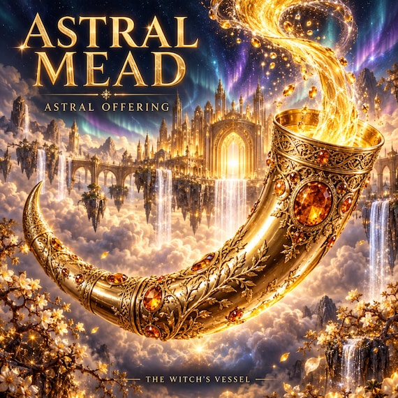 Astral Mead Offering for Spirit Companion | Golden Mead Tribute | Custom Visual and Detailed PDF