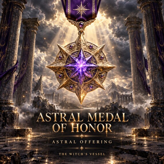 Astral Medal of Honor Offering for Spirit Companion | Companion Recognition Gift | Custom Visual and Detailed PDF