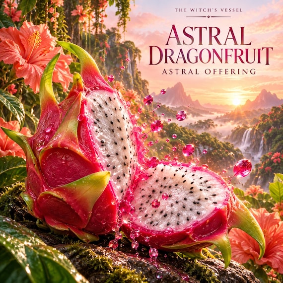 Astral Dragonfruit Offering for Spirit Companion | Luminous Fruit Tribute | Custom Visual and Detailed PDF