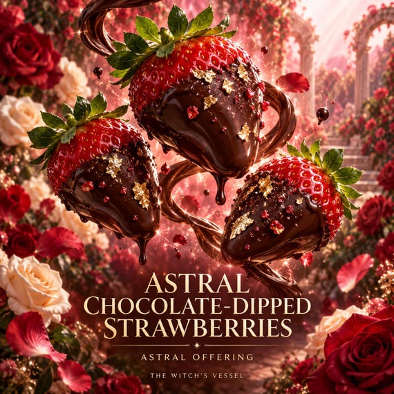 Astral Chocolate-Dipped Strawberries Offering for Spirit Companion