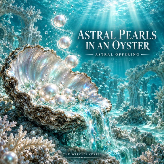 Astral Pearls in an Oyster Offering for Spirit Companion | Ocean Treasure Gift | Custom Visual and Detailed PDF