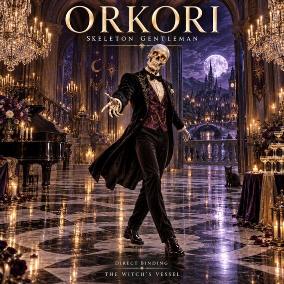 Skeleton Gentleman Spirit Companion, Orkori Direct Binding, Gothic Companion Profile