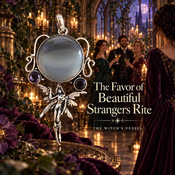 The Favor of Beautiful Strangers Ritual | Social luck and glamour Pendant | Matching Chain & Bag