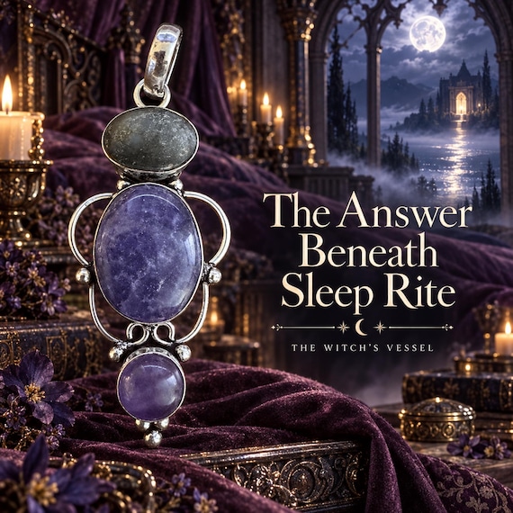 The Answer Beneath Sleep Ritual | Dream divination Pendant | Matching Chain & Bag