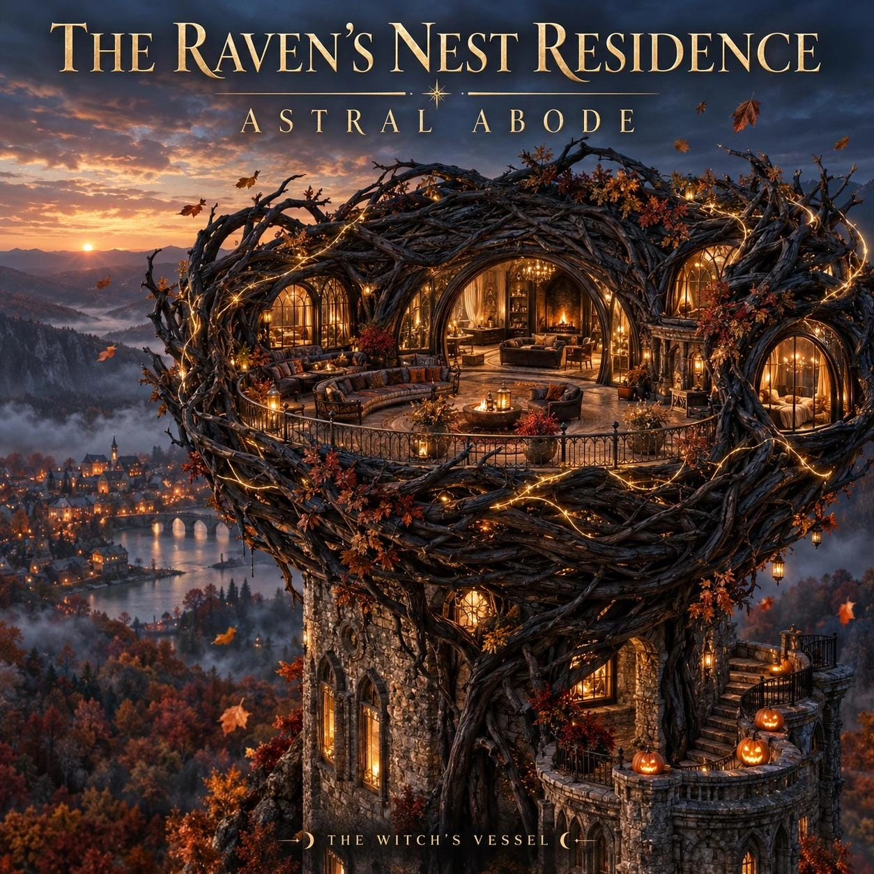 Raven Nest Astral Abode | Gothic Tower Residence, Halloween Astral Home | Custom Interior and PDF Guide