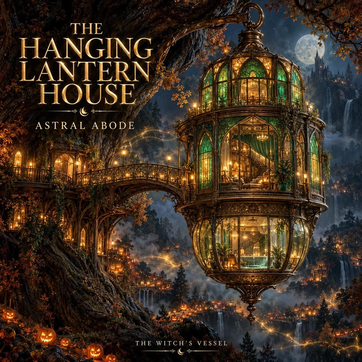 Hanging Lantern House Astral Abode | Stained Glass Treehouse, Halloween Astral Home | Custom PDF Guide