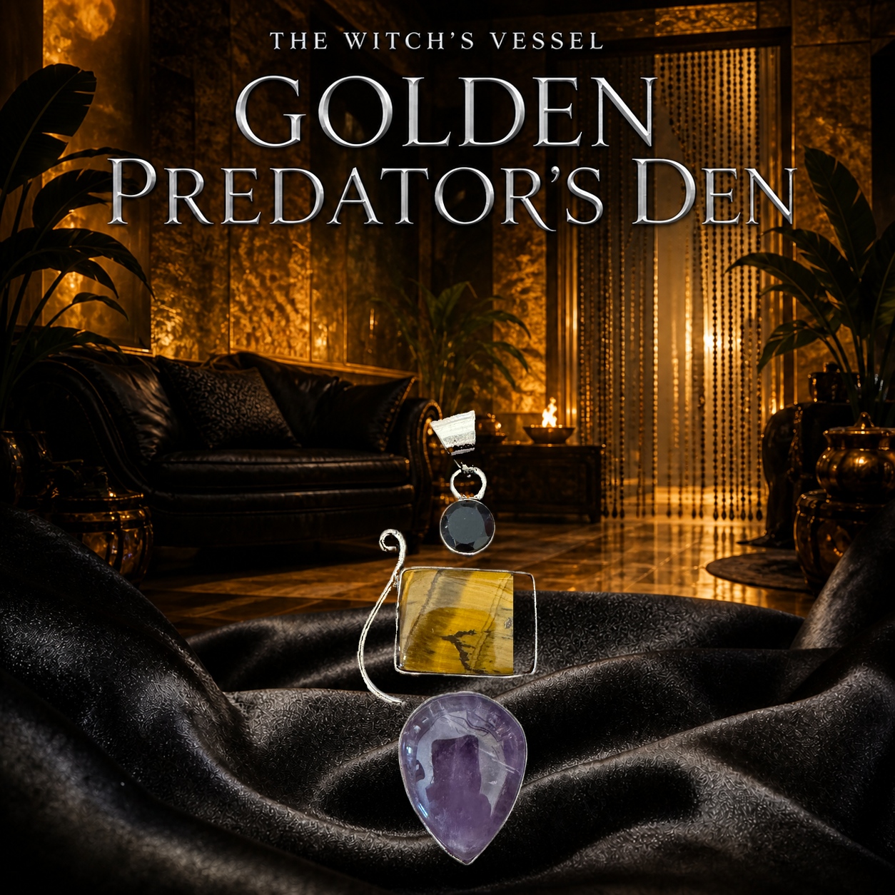 The Golden Predator's Den — Primal 18+ Astral Abode Pendant