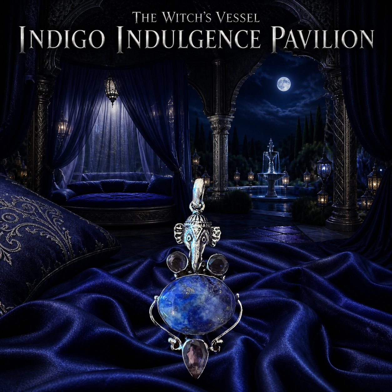 The Indigo Indulgence Pavilion — Private 18+ Astral Abode Pendant